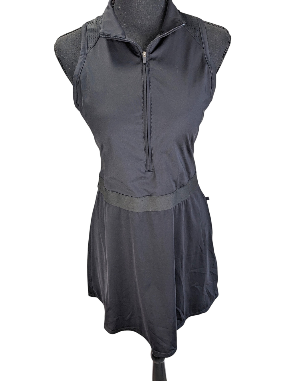 HALARA Black Sleeveless Zip Tennis Dress NWT Size M Active Cottage Core Dress